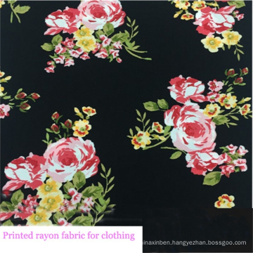 Floral Printed Rayon Fabric for Girls Dress/Skirt